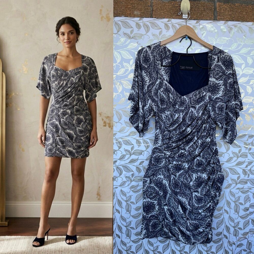 Yigal Azrouël 100% Silk Paisley Ruched Mini Dress | Dark Romance Whimsigoth 2